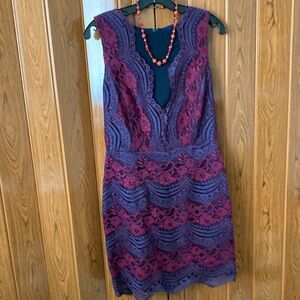 Greylin Women’s Lace Dress Size M Sleeveless Zipper Closure All Lined Grew Neck